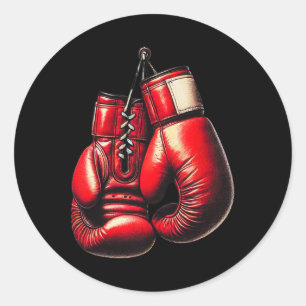 Adesivo Redondo Boxing Luvas Red Boxing Esporte Boxer Kickboxe