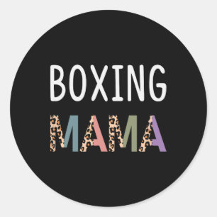 Adesivo Redondo Boxing Mama Boxer Women Gift - Engraçado Boxando M