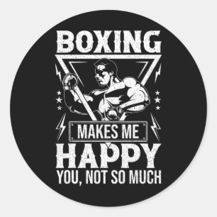 Adesivo Redondo Boxing Me Faz Feliz Você Não