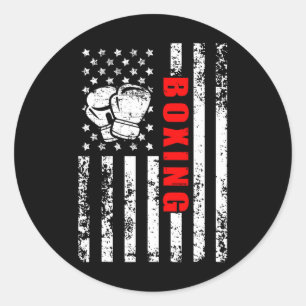 Adesivo Redondo Boxing Patriótico com Bandeira Americana