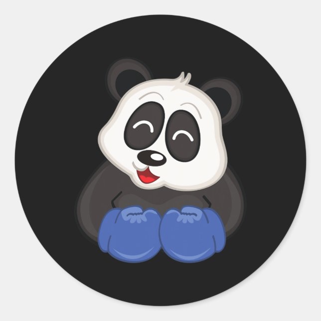 Adesivo Redondo Boxing - Urso de Panda (Frente)