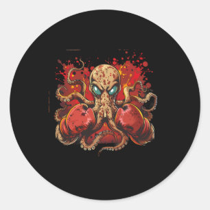 Adesivo Redondo Boxpus Lover Ocean Sea Creature Funny Boxin