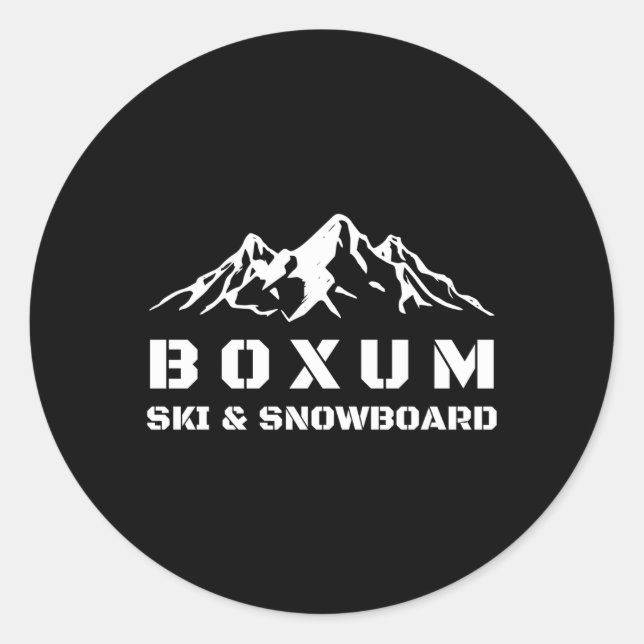 Adesivo Redondo Boxum Ski Snowboard (Frente)