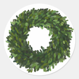 Adesivo Redondo Boxwood Wreath Pintado à Mão