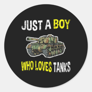 Adesivo Redondo Boy ama Tanques Shirt Ww2 Memabilia Guerra Mundial