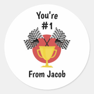 Adesivo Redondo Boy Toy Car Valentine or Birthday Party Favor 