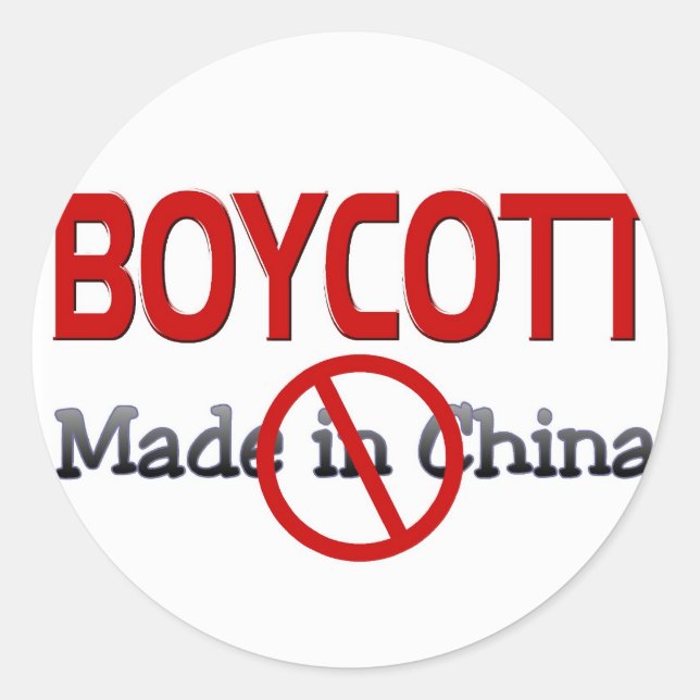 ADESIVO REDONDO BOYCOTT FEITO NA CHINA (Frente)