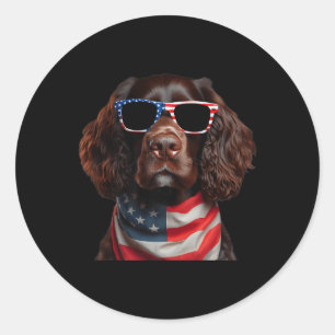 Adesivo Redondo Boykin Spaniel Dog 4 De Julho Independente America