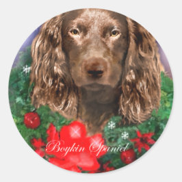 Adesivo Redondo Boykin Spaniel Natal Presente