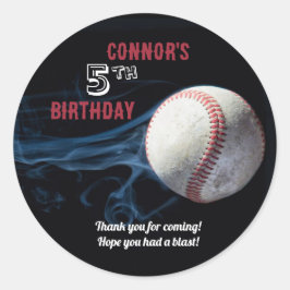 Adesivo Redondo Boys Baseball Birthday Sticker
