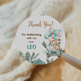 Adesivo Redondo Boys Cute Safari Birthday 