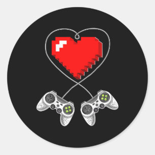 Adesivo Redondo Boys Gift do Heart Gamer Gift do Controlador de Jo