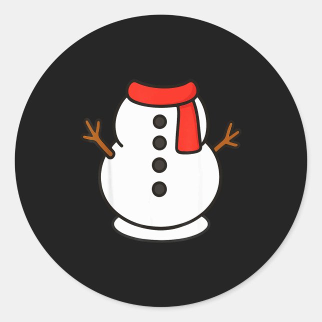 Adesivo Redondo Boys Snowman Shirt Kids Snowman Costume Christmas  (Frente)