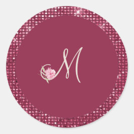 Adesivo Redondo Boysenberry Wedding Monograma Sticker