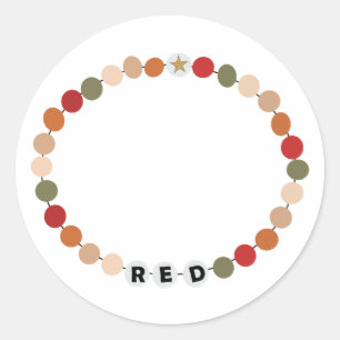 Adesivo Redondo Bracelet de Amizade Vermelha