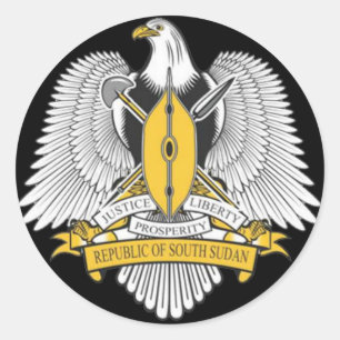 Adesivo Redondo braços de casaco do sudão do sul