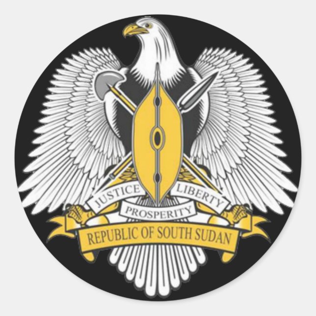 Adesivo Redondo braços de casaco do sudão do sul (Frente)