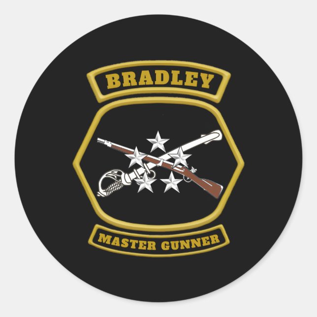 Adesivo Redondo Bradley Master Gunner Emblem (Frente)