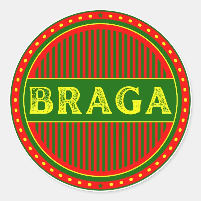 Adesivo Redondo Braga City Pride Emblem – Portuguese Identity (Frente)