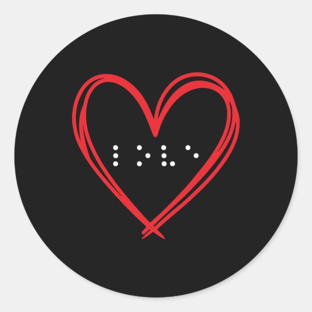 Adesivo Redondo Braille Alphabet Braille Language Brail (Frente)