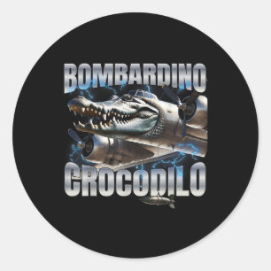 Adesivo Redondo Brainrot Bombardino Crocodilo Italiano
