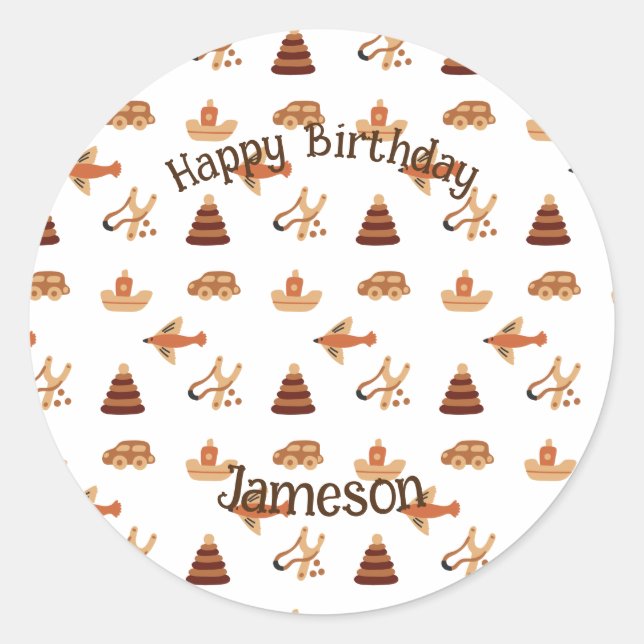 Adesivo Redondo Branca, Branca, Branca, Crianças Brancas, Barco De (Frente)