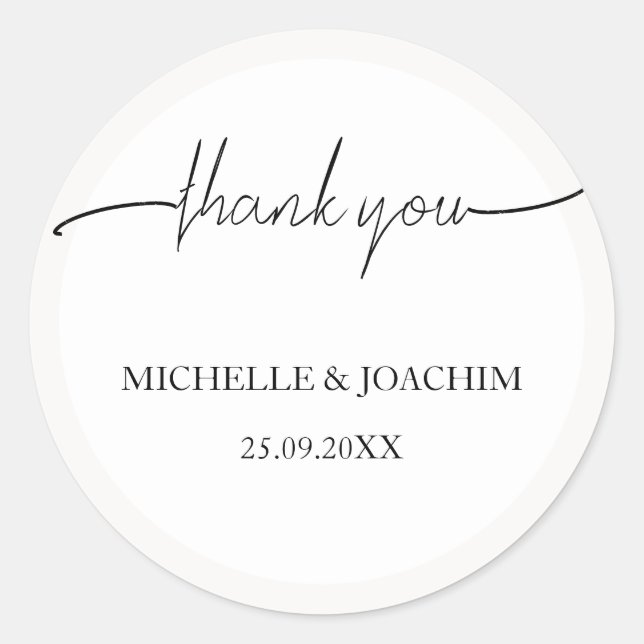 Adesivo Redondo Branca de bege Elegante Moderno (Frente)