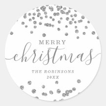 Branca de Confetti de Natal de Silver Holiday