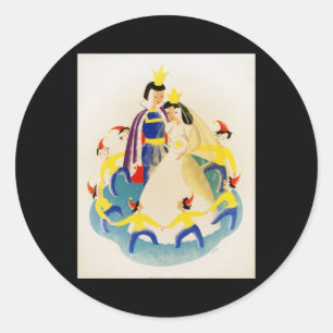 Adesivo Redondo Branca de Neve e os sete anões