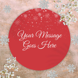 Adesivo Redondo Branca de Neve Mensagem de Natal Personalizada