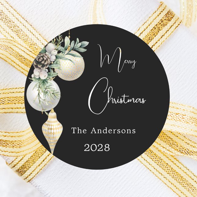 Adesivo Redondo Branca de ouro preto Natal (Criador carregado)