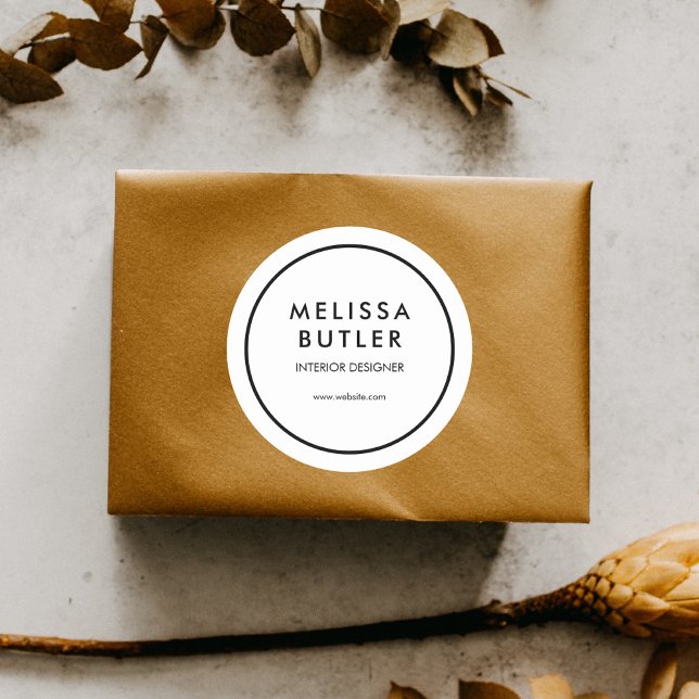 Adesivo Redondo Branca profissional moderna da empresa (Criador carregado)