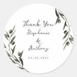 Adesivo Redondo Branch Botânico Deixa Casamento Italiano