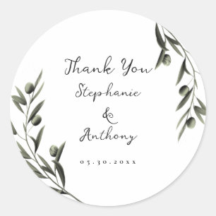 Adesivo Redondo Branch Botânico Deixa Casamento Italiano