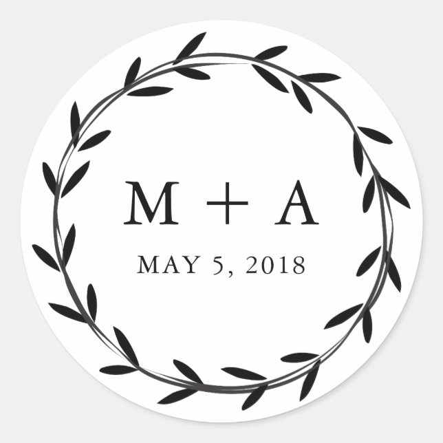 Adesivo Redondo Branch Rustic  Wedding Design (Frente)