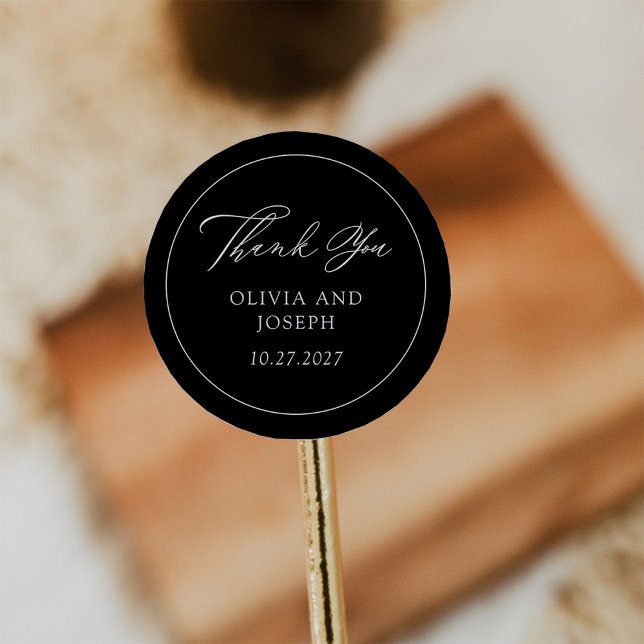 Adesivo Redondo Branco | Casamento de Elegância Italiana Clássica (Criador carregado)