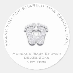 Adesivo Redondo Branco cinzento do obrigado da menina do favor do