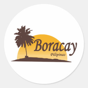 Adesivo Redondo Branco de Boracay
