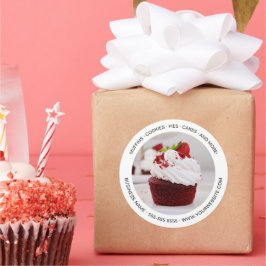 Adesivo Redondo Branco de Fotografia Personalizada de Panificação