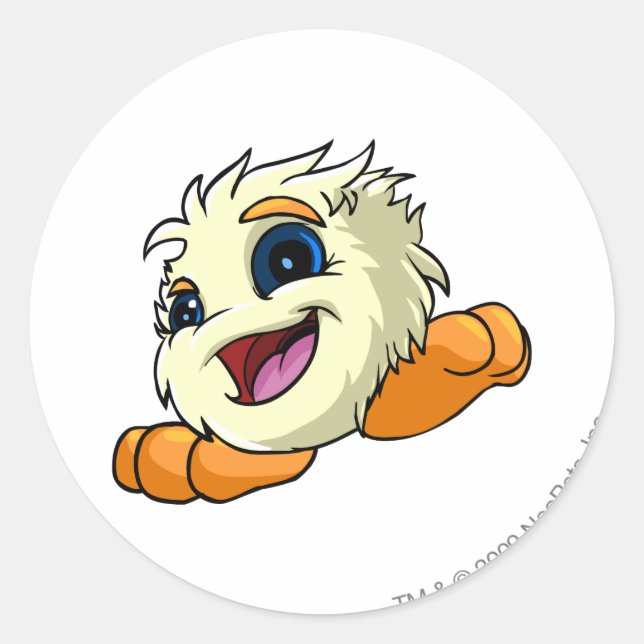 Adesivo Redondo Branco de JubJub (Frente)