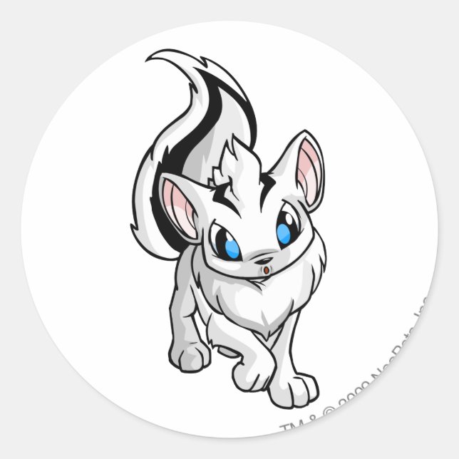 Adesivo Redondo Branco de Xweetok (Frente)