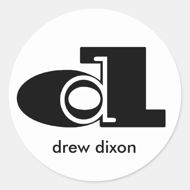 Adesivo Redondo Branco duplo D Sticker (Frente)