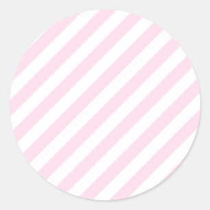 Adesivo Redondo Branco e claro - listras cor-de-rosa