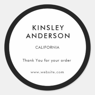 Adesivo Redondo Branco e Preto de luxo minimalista