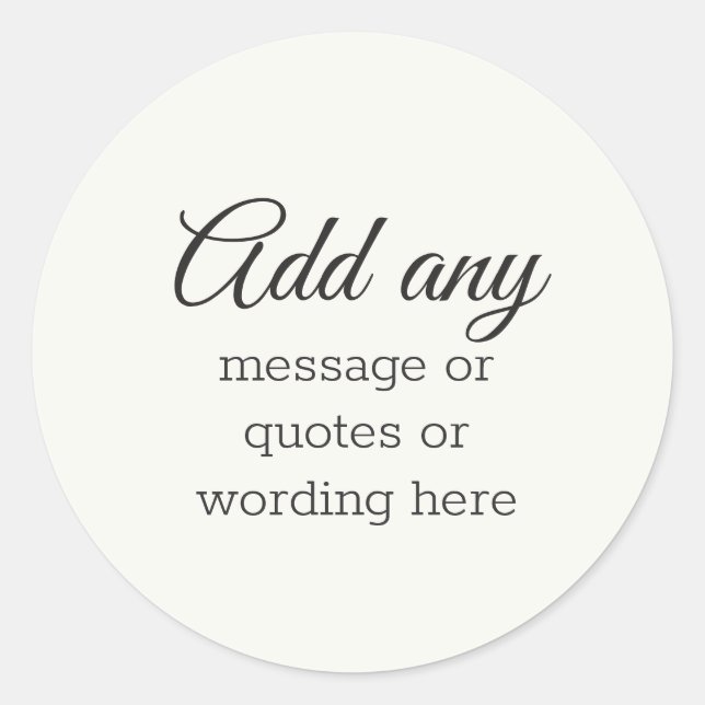 Adesivo Redondo Branco Elegante Simples PERSONALIZADO (Frente)