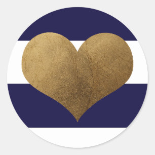 Adesivo Redondo branco moderno do marinho da listra do selo de 20