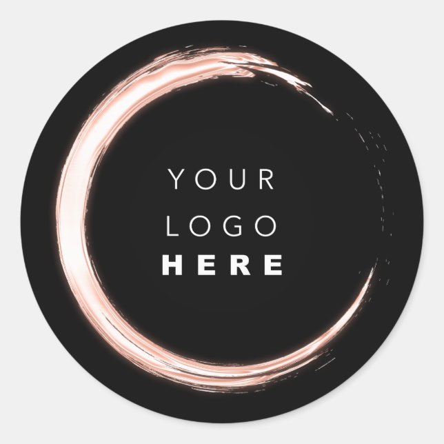 Adesivo Redondo Branco Negro Obrigado Minimalismo de Rosa de logot (Frente)