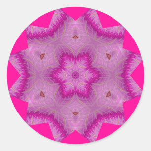 Adesivo Redondo Branco rosa e um toque de castanho ~