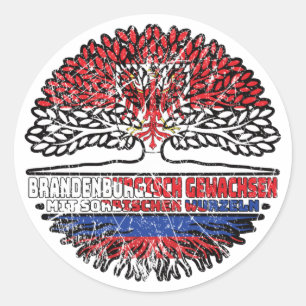 Adesivo Redondo Brandenburgisch Sorbisch Sorben Baum