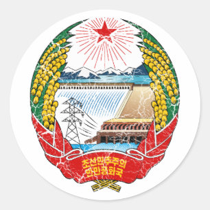 Adesivo Redondo Brasão da Coreia do Norte